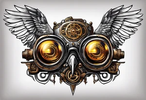 pelican steampunk goggles tattoo idea