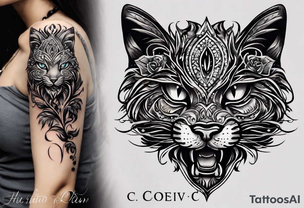 Hi. I want to make a tattoo sketch. The tattoo will be located on the inside of the forearm. starting from the wrist. The tattoo consists of important moments in my life. This is a cast of a cat's paw, COCC - the abbreviation of my girls, COVID-19 or corona, a minor car accident, BMW, a crossed out hemp leaf, can you tell me? tattoo idea