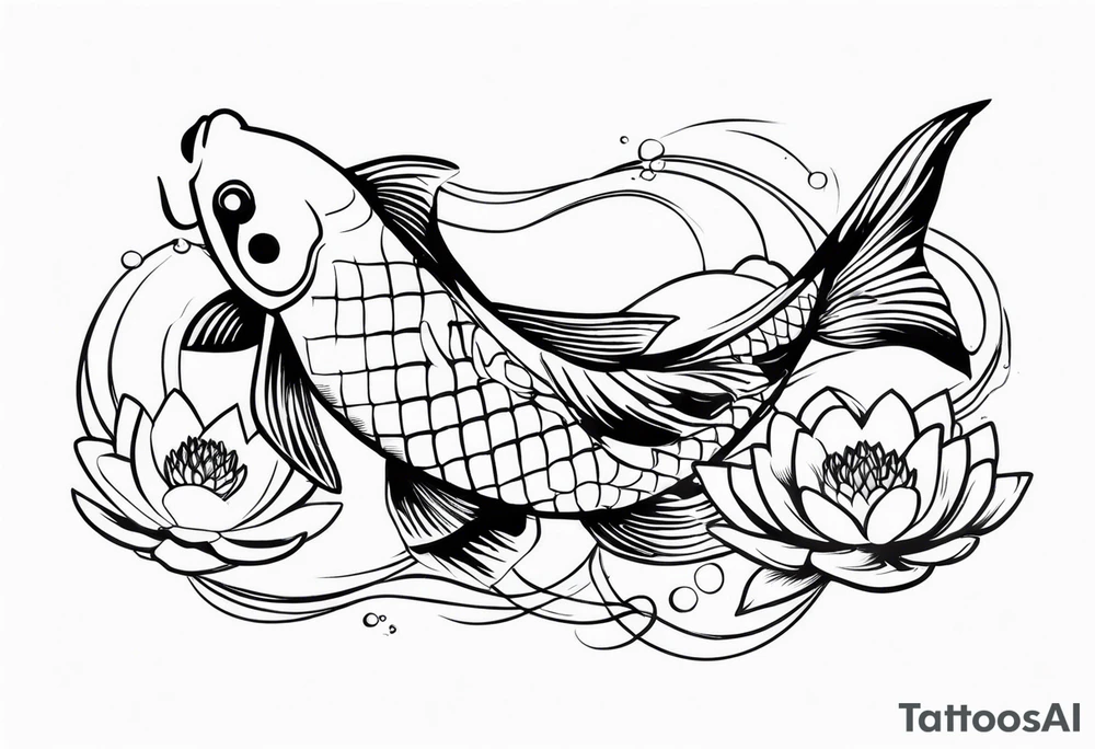 Koi fish and water lilies. tattoo idea