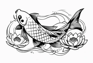 Koi fish and water lilies. tattoo idea