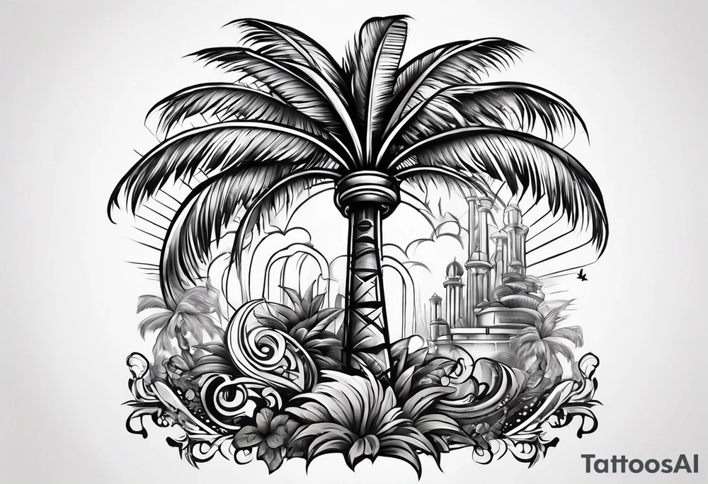 disney palm tree tattoo idea