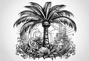disney palm tree tattoo idea