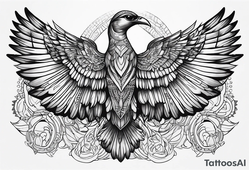 egyptian bird wings tattoo idea