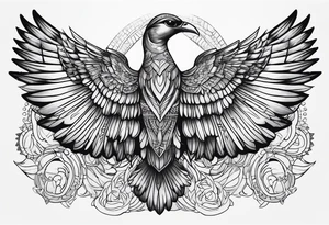 egyptian bird wings tattoo idea
