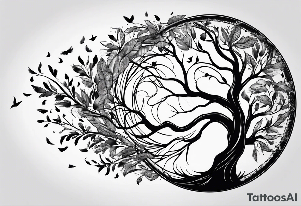 tattoo feather circle of life tree tattoo idea