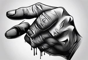a human hand with face up with palm facing the camera. The hand is plain with no tattooes or decoration. The hand has a hole in it like a gun shot would and it is dripping blood. tattoo idea