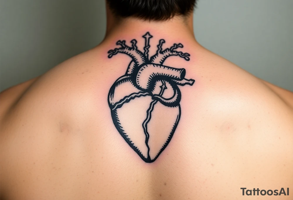 medieval heart woodcut tattoo idea