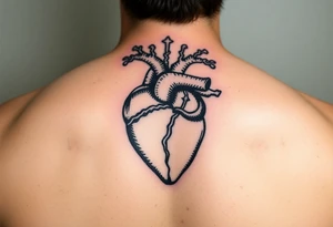 medieval heart woodcut tattoo idea