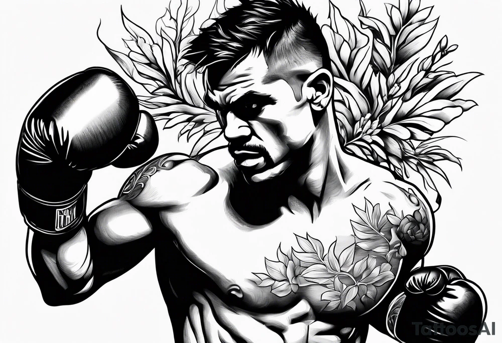 A boxer beating up a bush tattoo idea