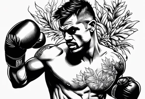 A boxer beating up a bush tattoo idea