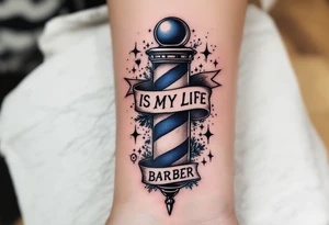 Barber pole 
           THIS IS MY LIFE tattoo idea