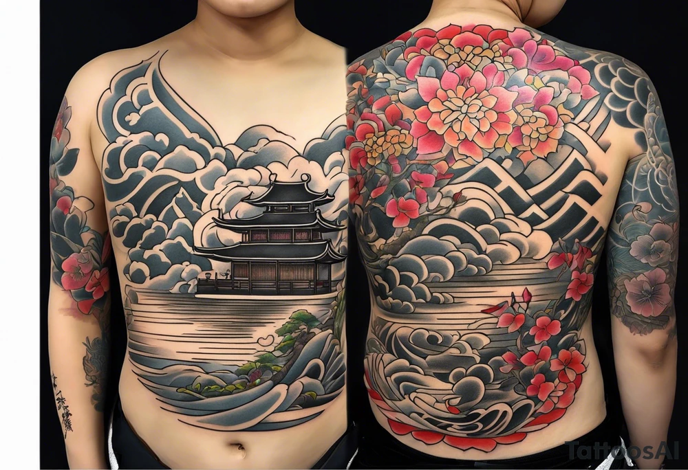 tattoo with names Mina and Han tattoo idea