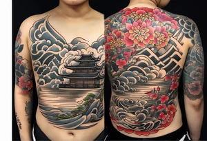 tattoo with names Mina and Han tattoo idea