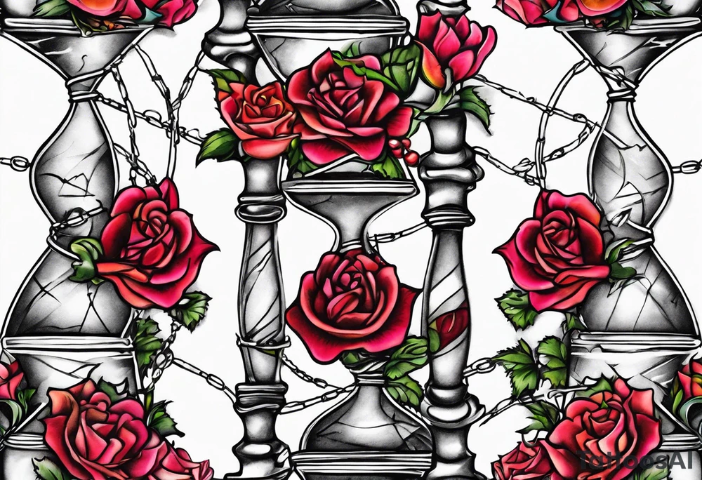 Marti heart barbwire hourglass tattoo idea