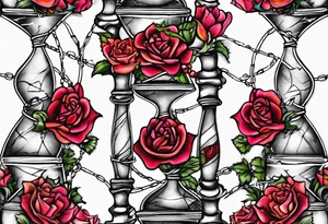 Marti heart barbwire hourglass tattoo idea