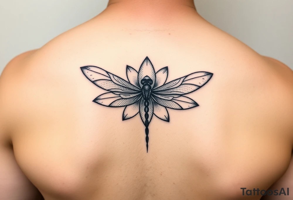 Lotus flower and dragonfly tattoo idea