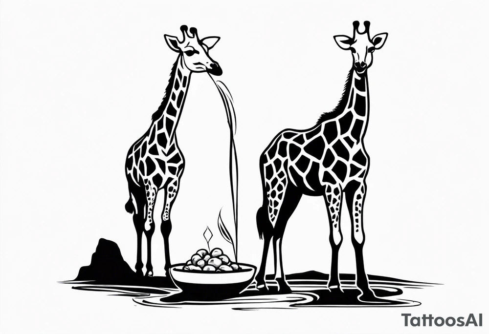 giraffe feeding tattoo idea