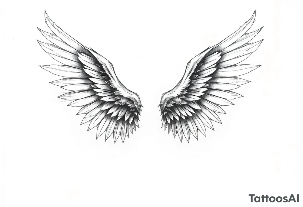 Long Angelwings tattoo idea