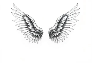 Long Angelwings tattoo idea