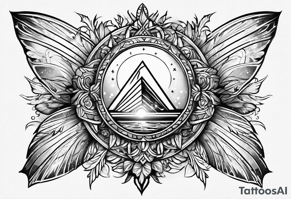 prism dispersing light into rays tattoo idea