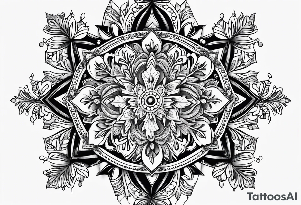 Snowflake mandala tattoo idea