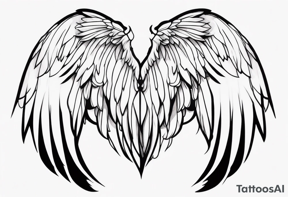 Dark half angel wing tattoo idea