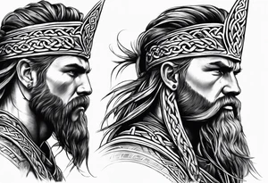 Celtic warrior facing left tattoo idea