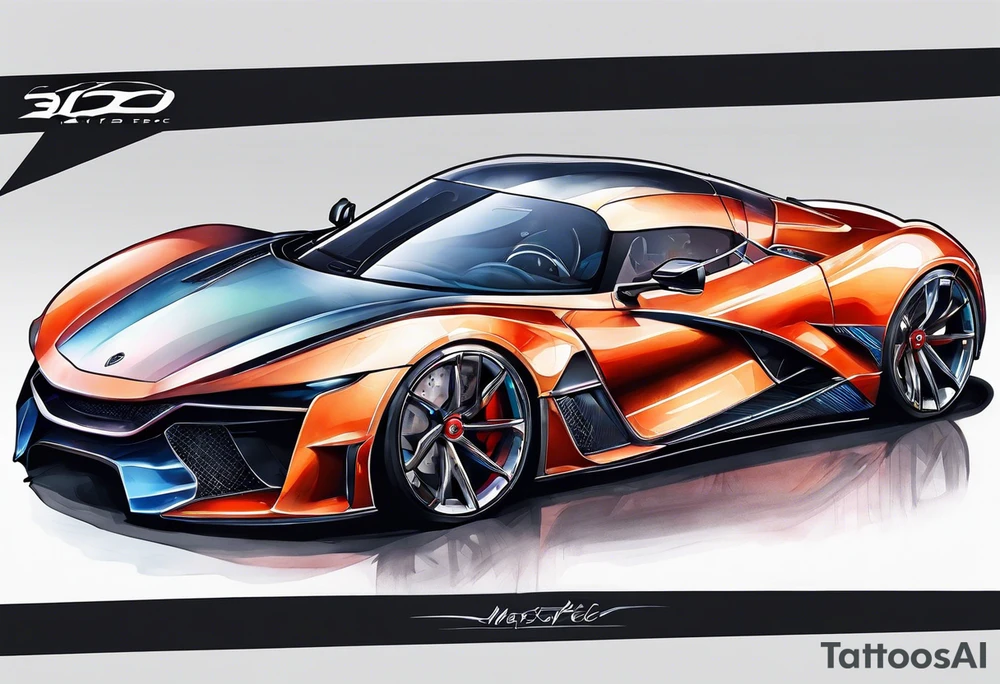 futuristic car tattoo idea