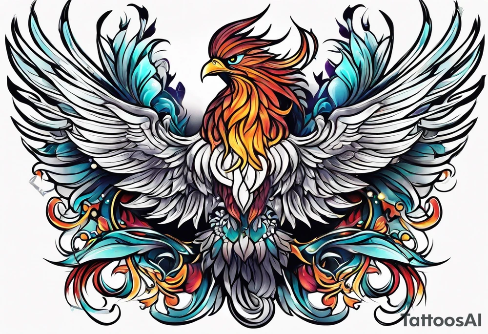 Phoenix artistic tattoo idea