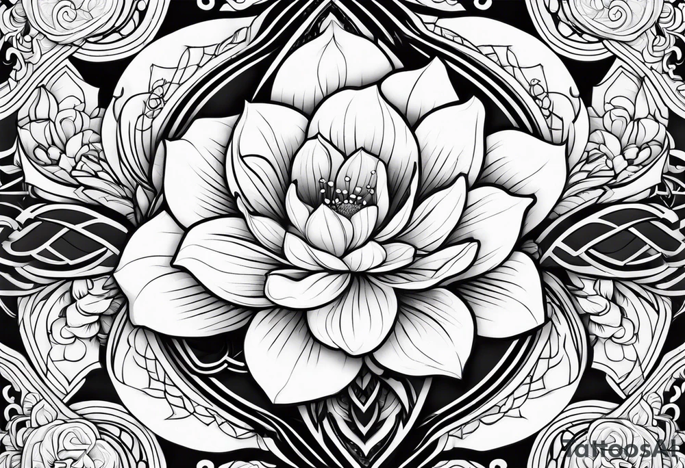 Amuleto japonés con flor tattoo idea