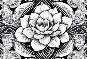 Amuleto japonés con flor tattoo idea