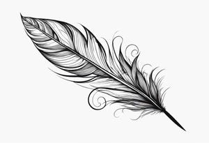 Feather with intricate details tattoo idea