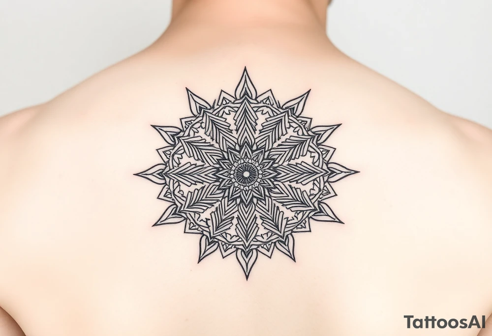 intricate mandala with sacred geometry and cosmic elements tattoo idea