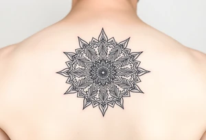 intricate mandala with sacred geometry and cosmic elements tattoo idea