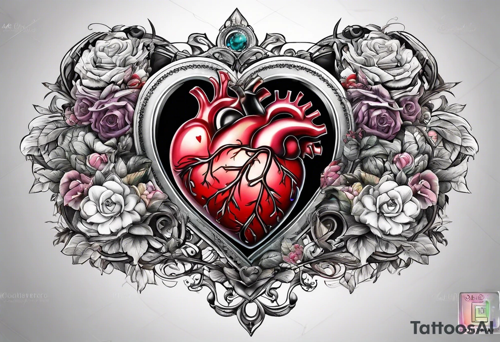 Heart and brain in a balance tattoo idea