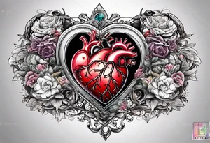 Heart and brain in a balance tattoo idea