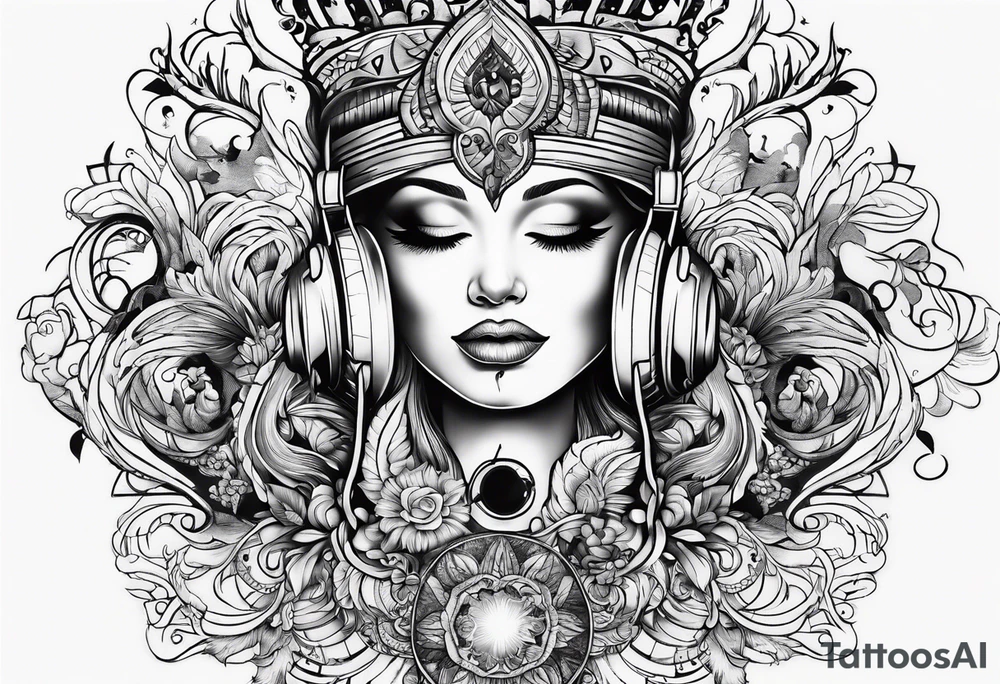 Music on fire tattoo idea