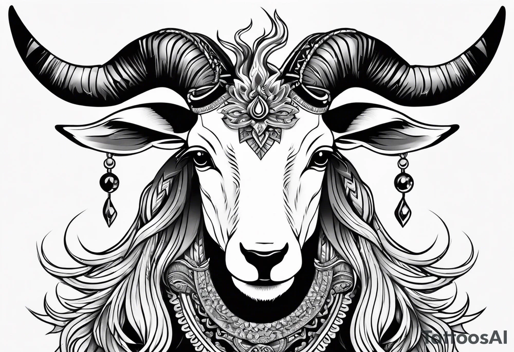 Aquarius goat tattoo idea