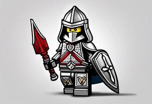 Lego Templar knight, walking with spear tattoo idea