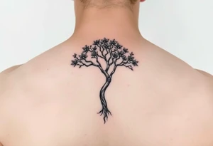 Lace band coming from a jacaranda tree tattoo idea