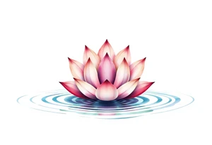 serene lotus flower emerging from sacred waters with ripples tattoo idea