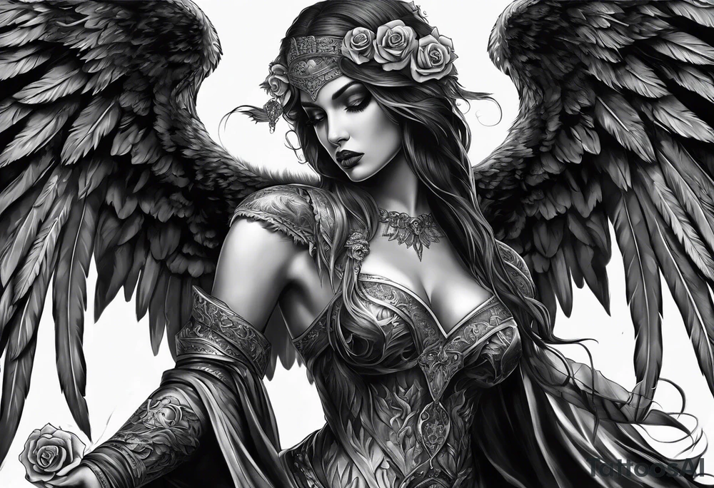 fallen angel reaper tattoo idea
