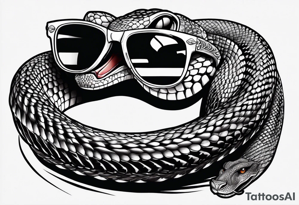Cobra with sunglasses wrapping around my arm tattoo idea