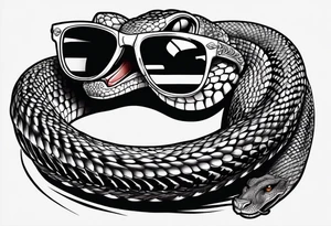 Cobra with sunglasses wrapping around my arm tattoo idea