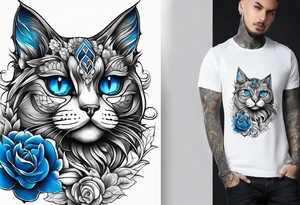 blue cat tattoo idea