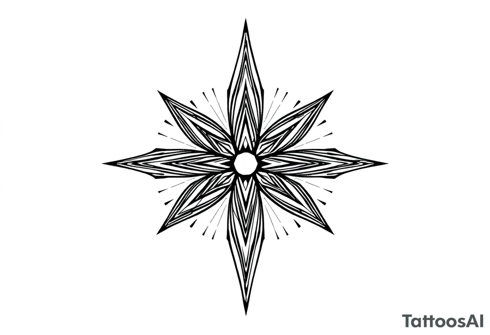 Five different path merge together in the center but should be very psychedelic and trippy tattoo idea