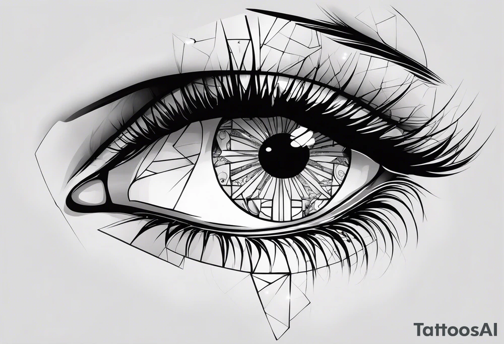 eye with reflection of cosmos tattoo idea