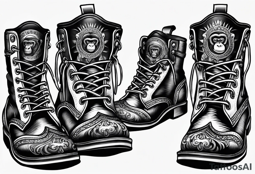 Monkey shoes tattoo idea
