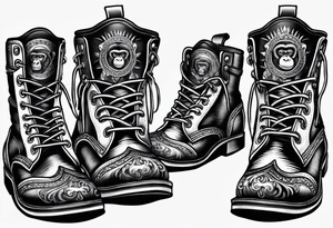 Monkey shoes tattoo idea