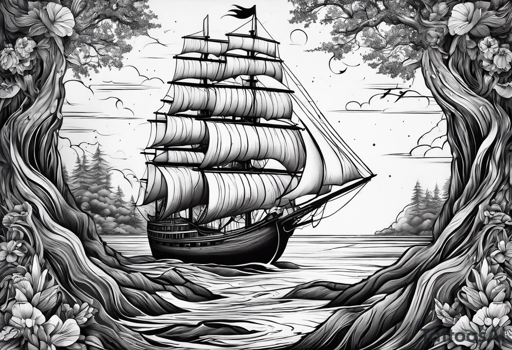 Driftwood stick tattoo idea